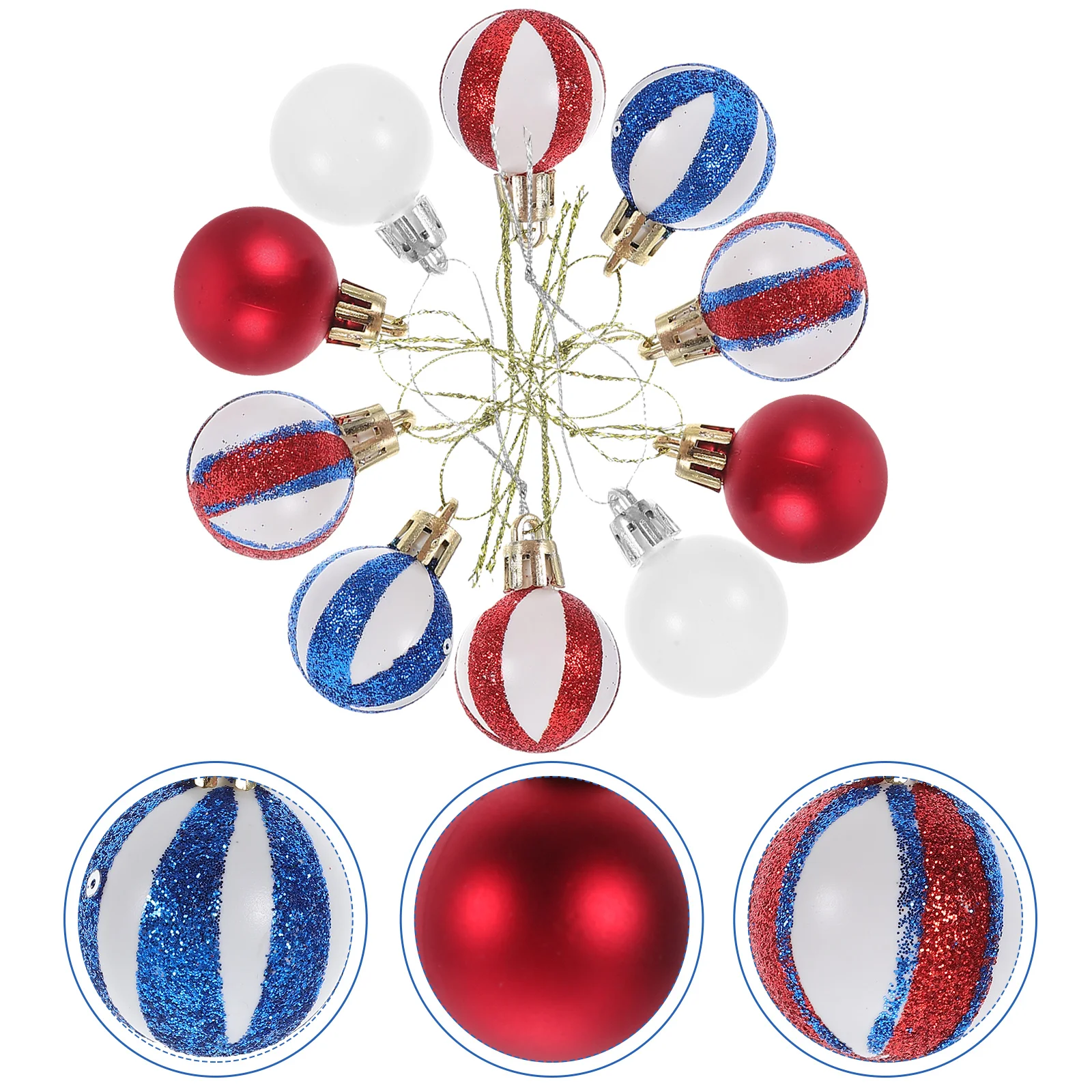 

54 Pcs during Flag Ball Pendant 4th Of July Festival Decorate Independence Day Hanging Ornament Supplies Decorations
