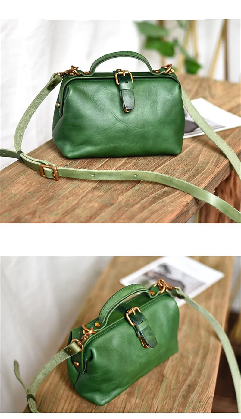 Designer-Schulter-Crossbody-Tasche aus echtem Leder für Damen, klein, grün, Vintage, lässig, echtes Rindsleder, niedliche grüne Mini-Handtasche für Damen – Detail 10
