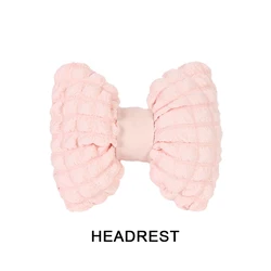 Pink Cartoon Bowknot Car Neck and Lumbar Support Pillow - Soft and Comfortable Car Interior Decoration (Headrest)