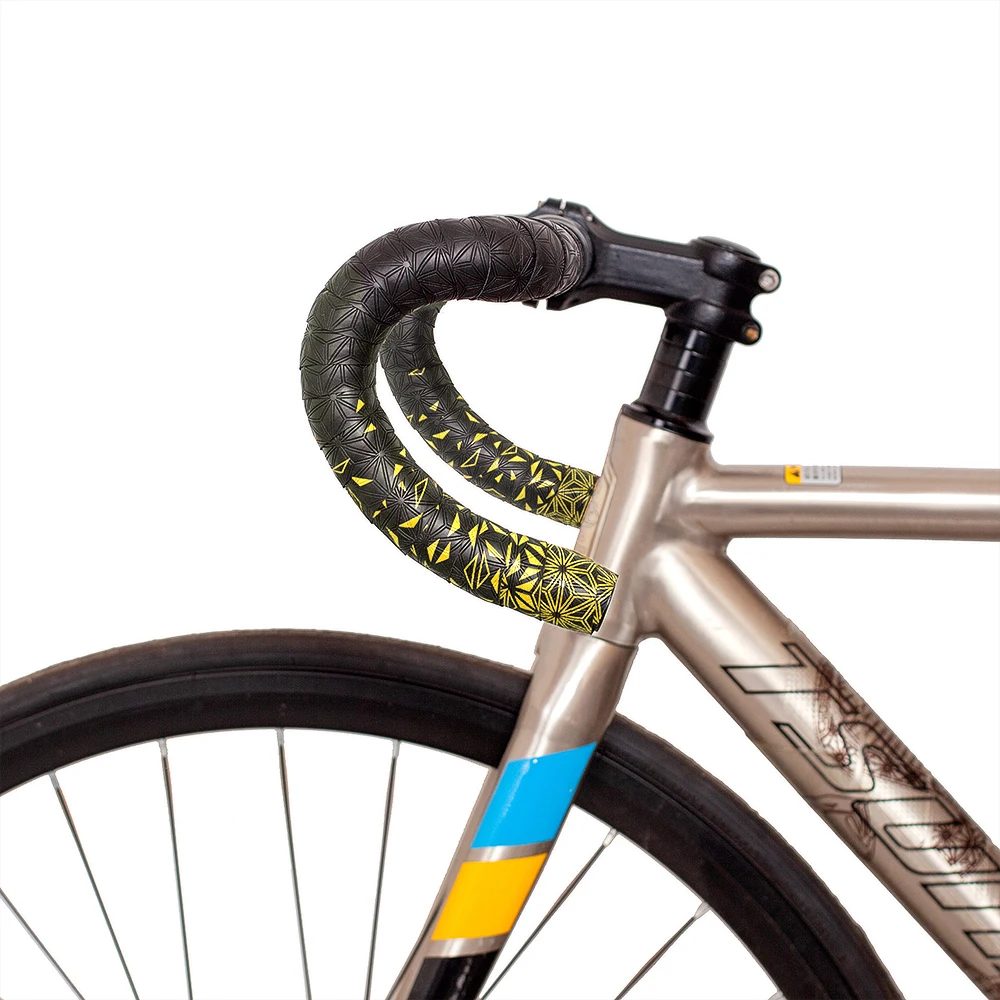 Bike Handlebar Tape Road Bike Bar Tape Super Sticky Kush Star Fade Bar Tape EVA/PU Bike Anti-Skid Shock Absorber Wrap With 1 pair Plugs