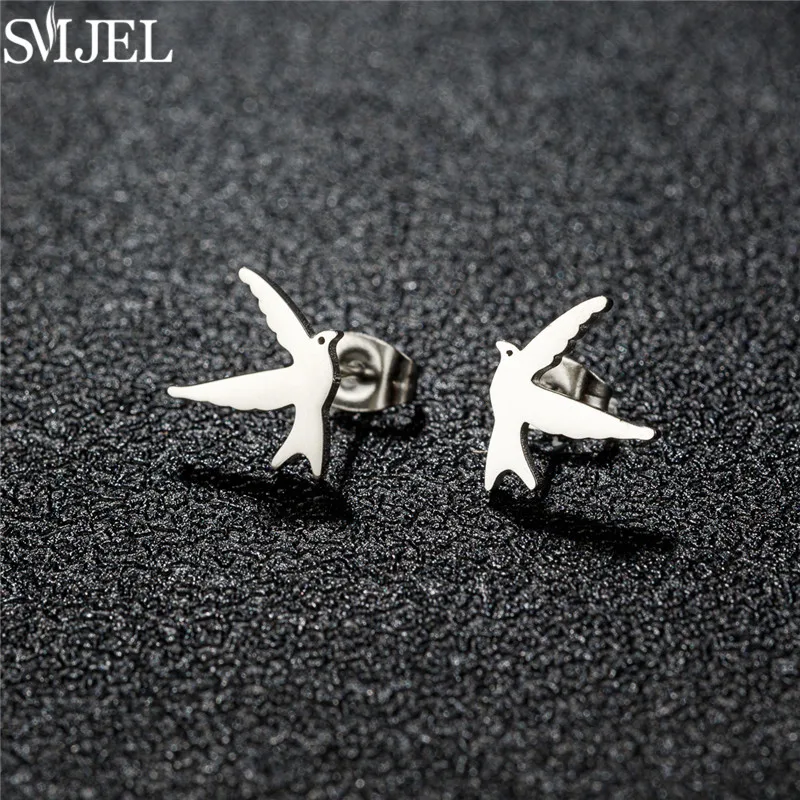 SMJEL Hip-Hop-Ohrringe, schwarzer Tierschmuck, kleine Spinnen-Katzen-Ohrringe aus Edelstahl, große Stern-Ohrringe, Geschenk für Mädchen, Bijoux – Detail 16