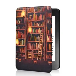 Premium Leather Auto Sleep Case for Paperwhite 12th 2024 (Library)
