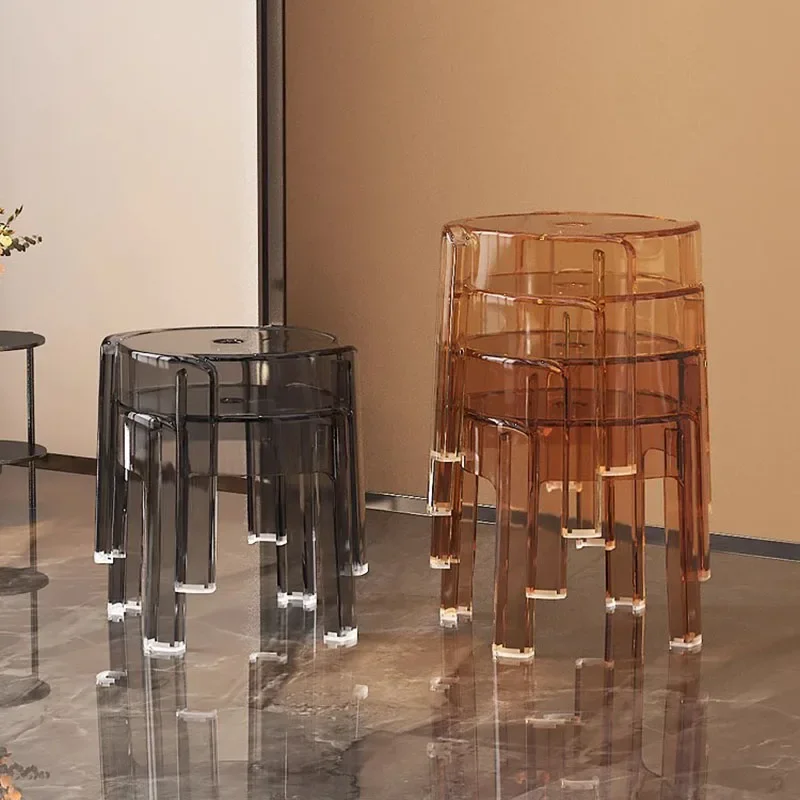 Transparent Dining Step Stool Nordic Plastic Low Modern Commode Minimalist Foot Stool Pedicure Mueble Bedroom Bathroom Furniture