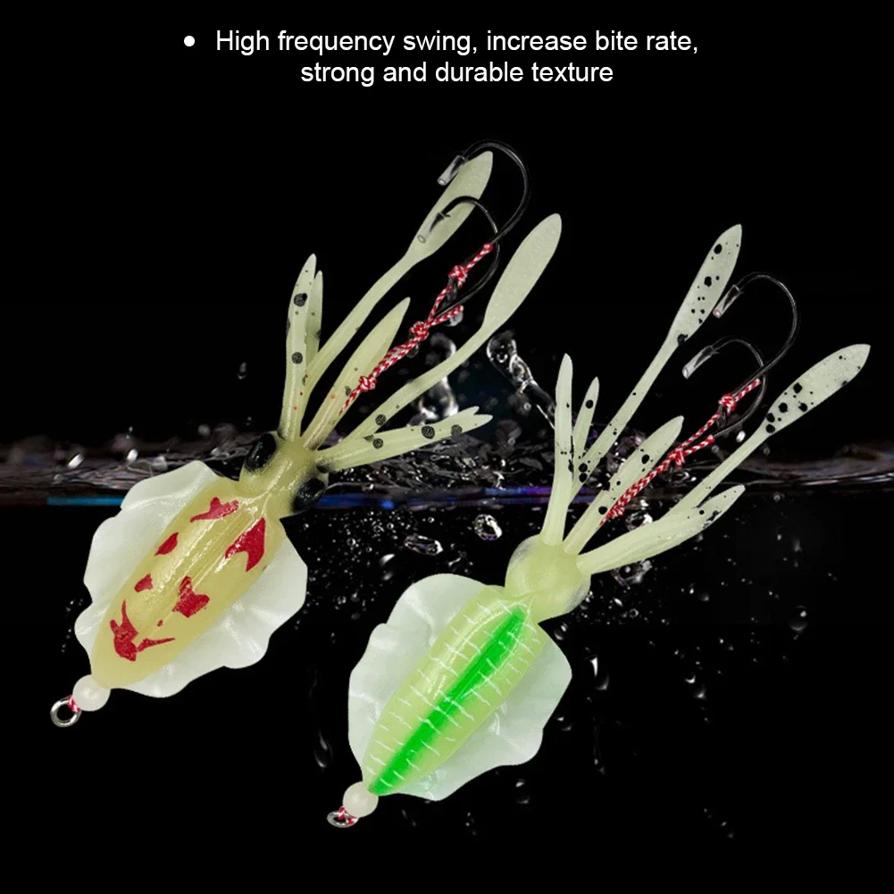 1Pc 10cm/12cm/15cm Sea Fishing Bionic Squid Bait with Ear Thin Fin Soft Baits Fish-shaped Fake Lure Fish Bite Drop Shipping