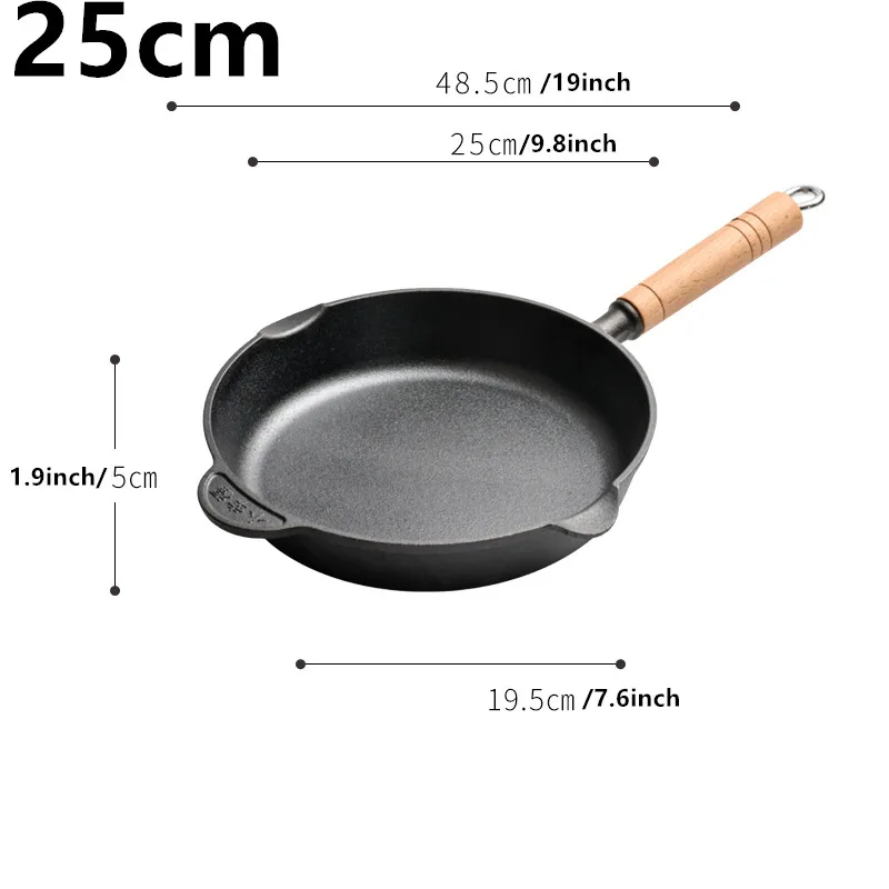 1pc Skillet Cast Iron Pan Non-Stick Pan Outdoor Camping Kitchen Steak Pan 9  Inch Frying Pan Cookware - AliExpress