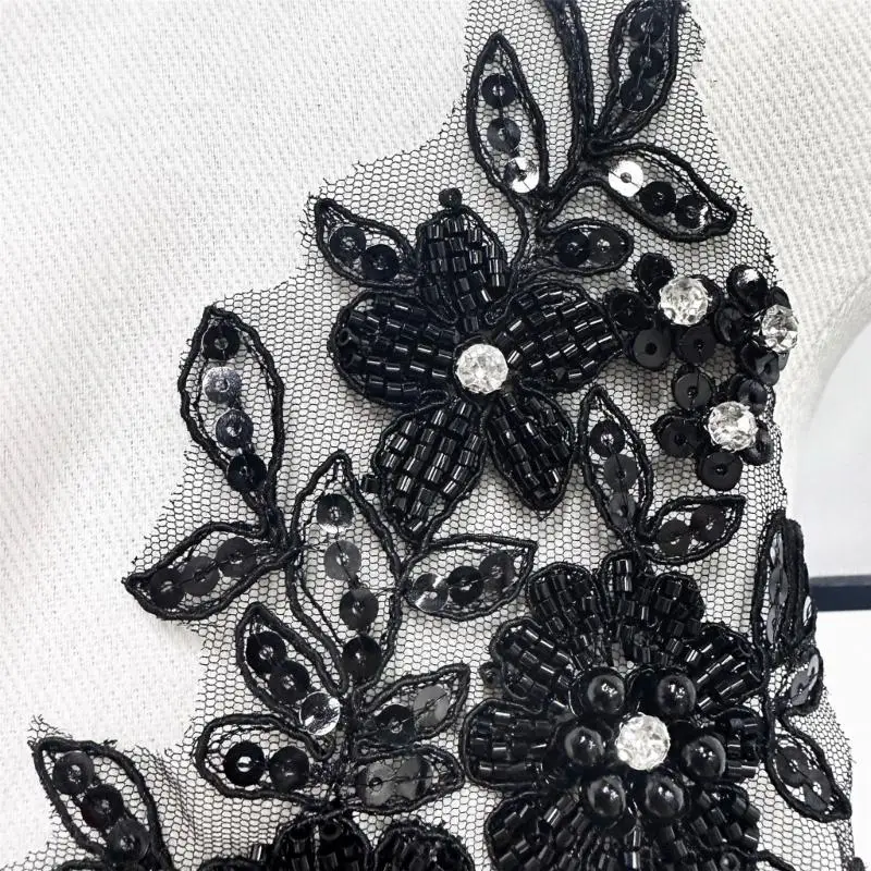 Blumengestickte Perlen Anwendung für Hochzeitskleid Abendkleid nähen Sie die Flecken y08e – Detail 9