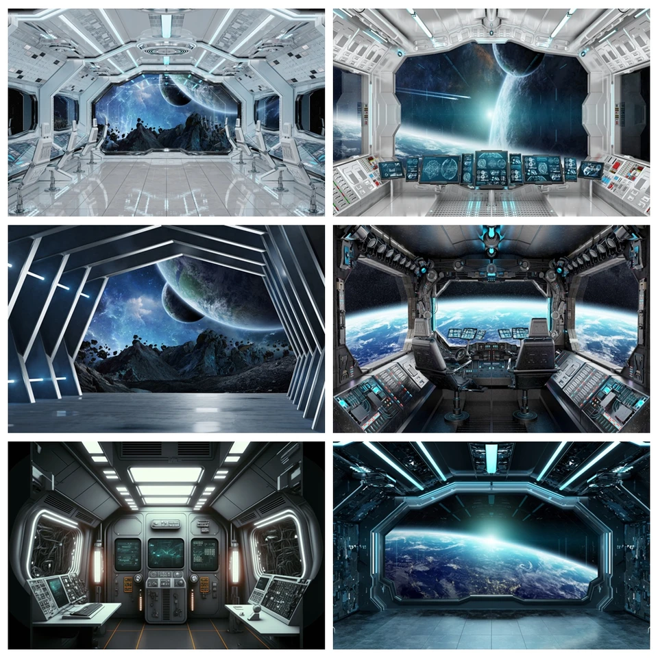 Vinyl 12x10 Ft Spaceship Backdrop Outer Space Station Science Fiction - View #10
