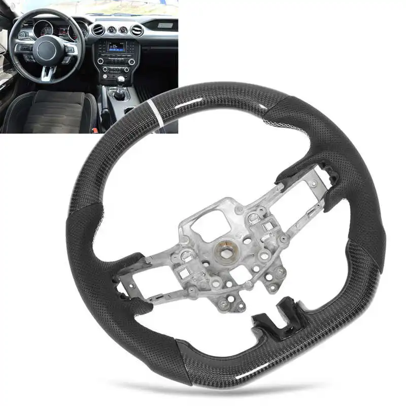 Custom Carbon Fiber Steering Wheel Perforated Leather Car Replacement