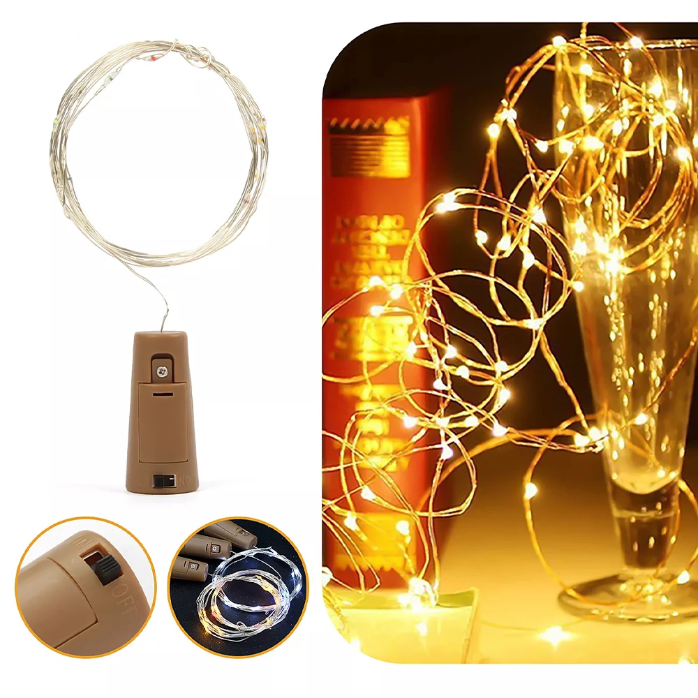 Decorative lights led string lights led fairy lights string lights 5 Pack battery powered bottle string lights fairy lights with copper wire automatic night lights for parties wedding decorati