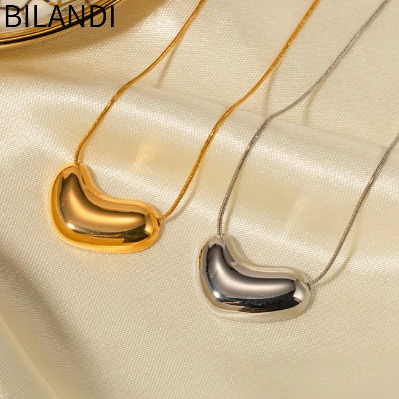 Bilandi Fashion Jewelry Delicate Design One Layer Geometric Metallic Pendant Necklace For Girl Women Party Gift Accessories