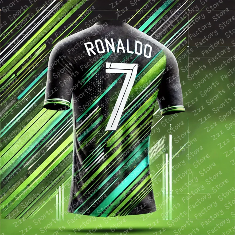 2024/25 Latest Hot Selling Ronaldo 3D Printed Shirt T-shirt for Daily Outdoor Games and Training Football Suit 3