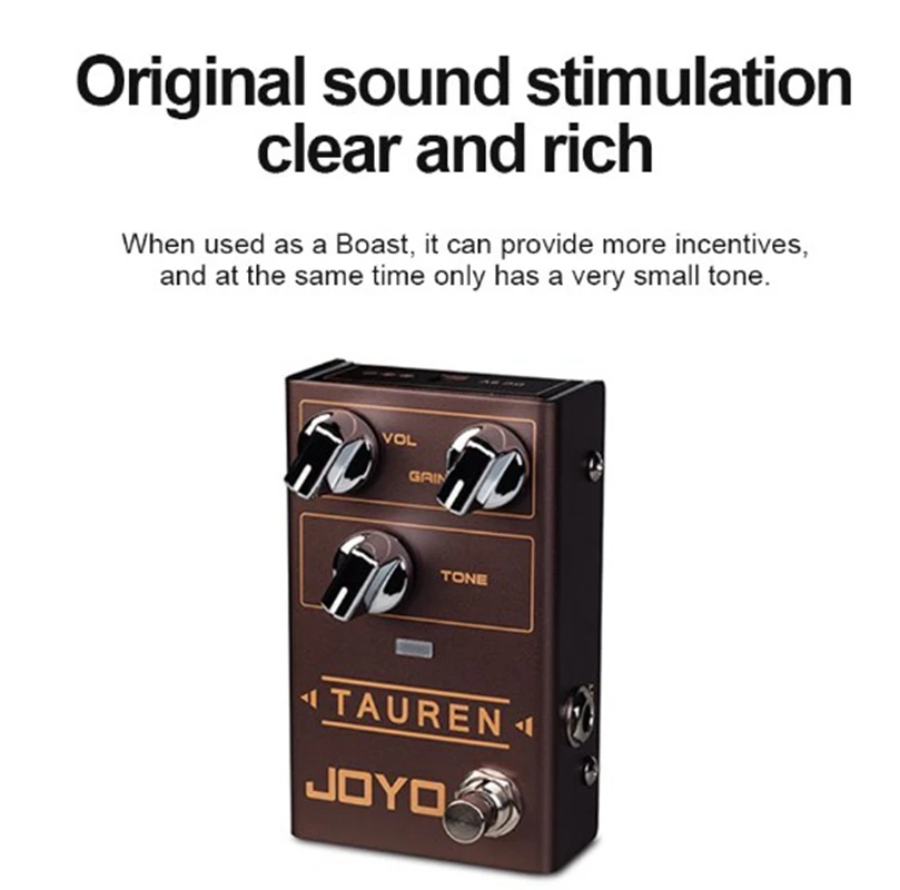

JOYO R-01 Tauren, Эффект педали Overdrive, Эффект педали с высоким коэффициентом усиления для электрогитары, педаль перегрузки, Запчасти и аксессуары для гитары