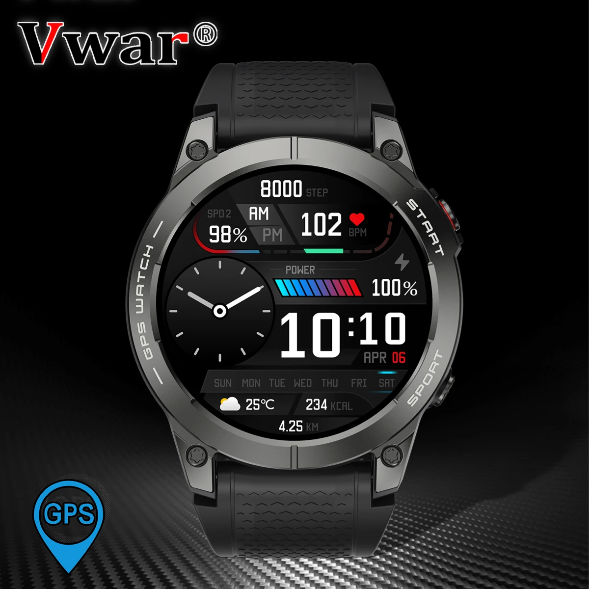 

Built-in GPS AMOLED Smart Watch Durable Military Men Smartwatch 5 ATM Waterproof Bluetooth Call Sport Fitness Tracker Man