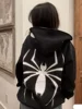 Full Zip Up Spider Hoodie Women Men Streetwear Harajuku Graphic Oversized Jacket Hood Shirt Punk Gothic Y2K Clothes Sweatshirt 3