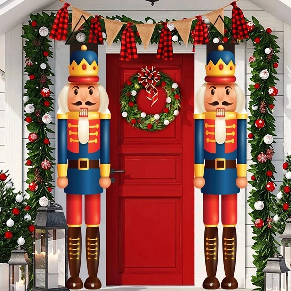 Weihnachts-Türbanner Set – Großer Schneemann & Weihnachtsbaum – Dekoration Für Draußen Und Drinnen