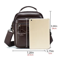 Sac à bandoulière pour hommes, sac en cuir à la mode, sac à bandoulière rétro tendance pour hommes avec couche supérieure en peau de vache 4