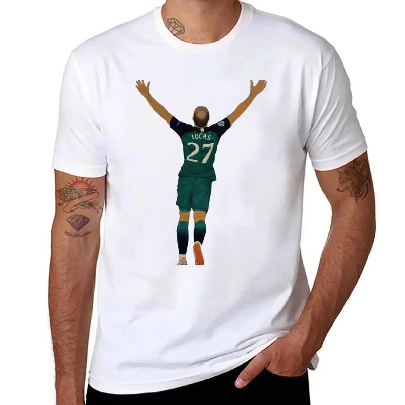 Lucas Moura Painting T-Shirt Customs Anime Clothes Abbigliamento Vintage Customs Progetta Le Tue Camicie Da Allenamento Per Uomo
