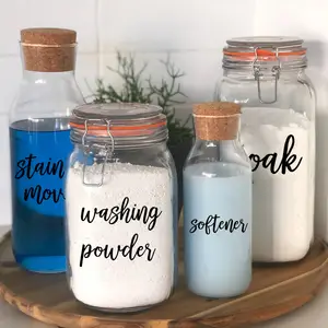 DIY Large Laundry Labels, Jar Decals, Personalised Laundry