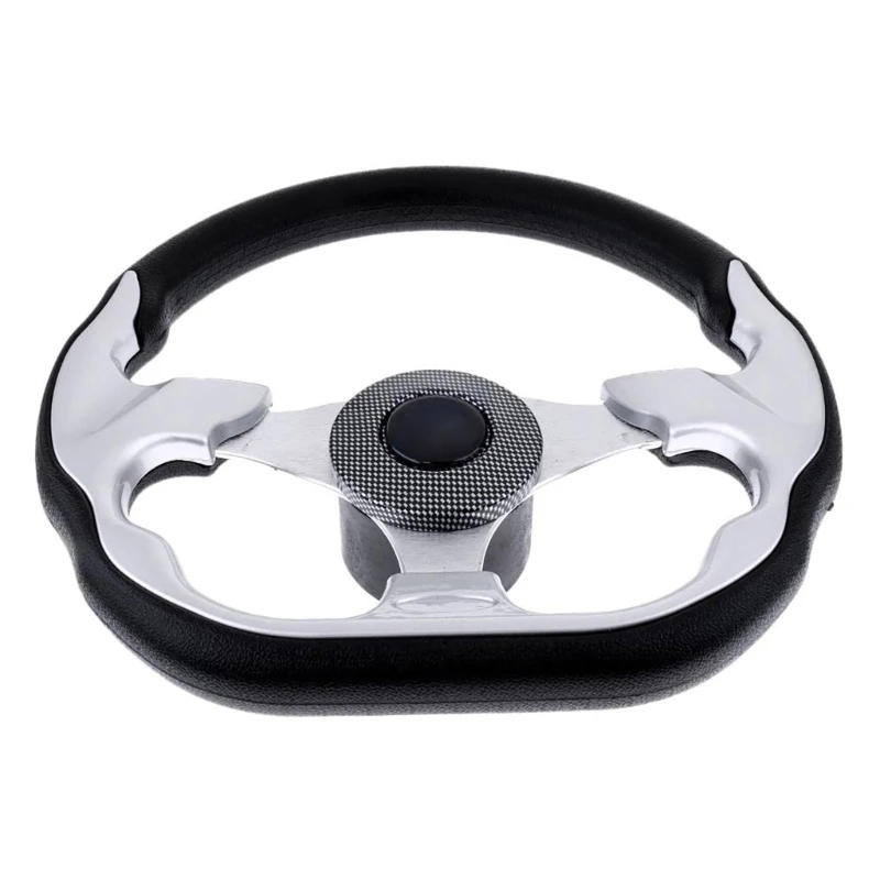 Axles Marine Steering Wheel Adapter for Marine Boats, Yachts, Aluminium Alloy Boats Steering Wheel with PU Foam Handle