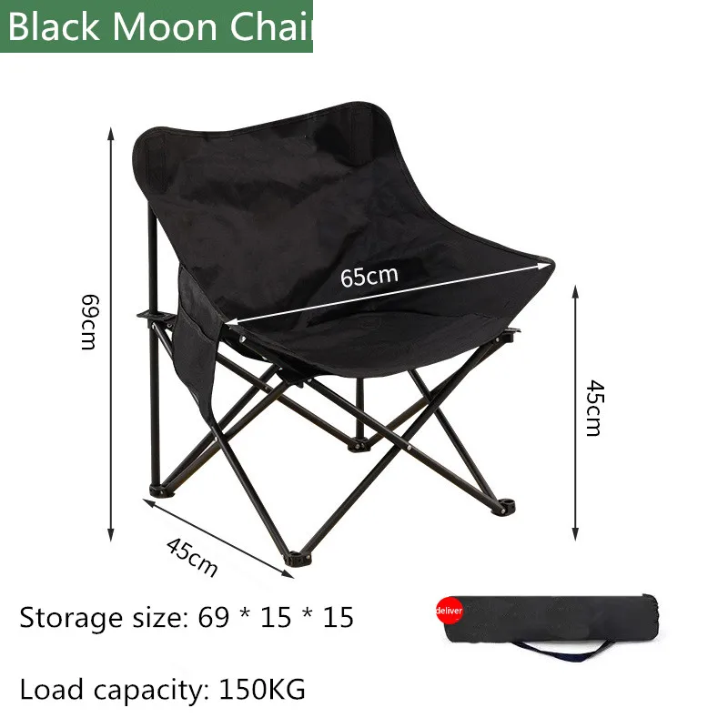 Folding chair outdoor foldable moon chair camping picnic dining fishing tools portable high load-bearing