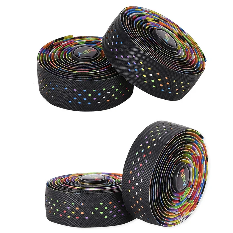 Breathable PU+EVA Gravel Handlebar Tape Shock Absorbing Bicycle Racing Shock Str