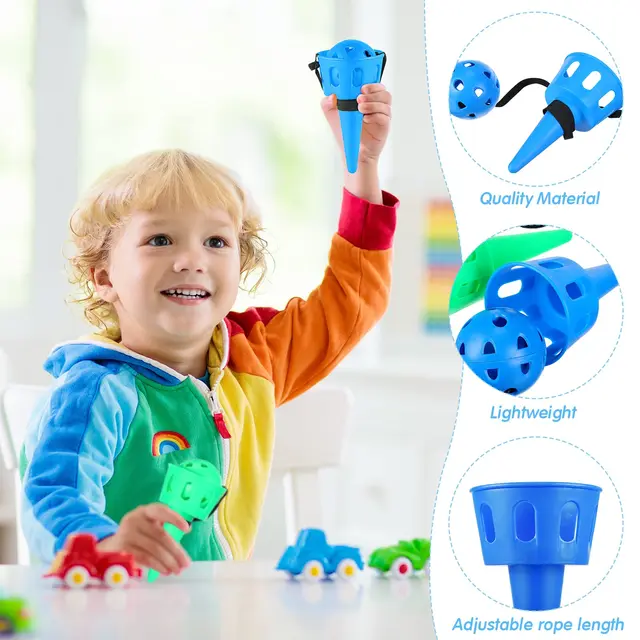 Catch a Ball Set Toy Throw and Catch Ball Cup Game Hand Eye Coordination Training Launcher Baskets Kid Outdoor Indoor Sport Toy 4