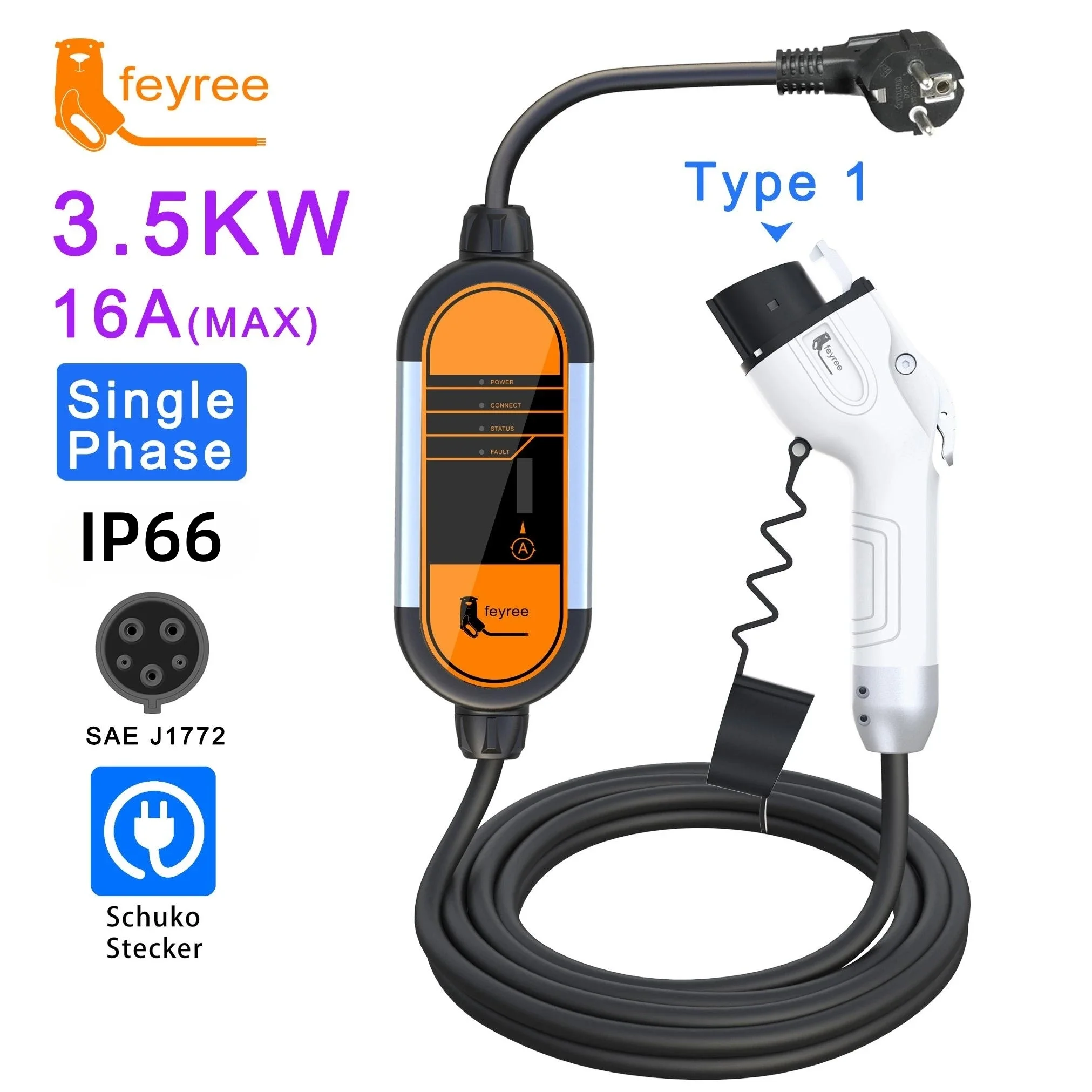 EV PHV充電ケーブル 200v 充電器　Qkcabo 電気自動車 Qkcabo コンパクトで持ち運びに便利な電気自動車EV充電ケーブル 100