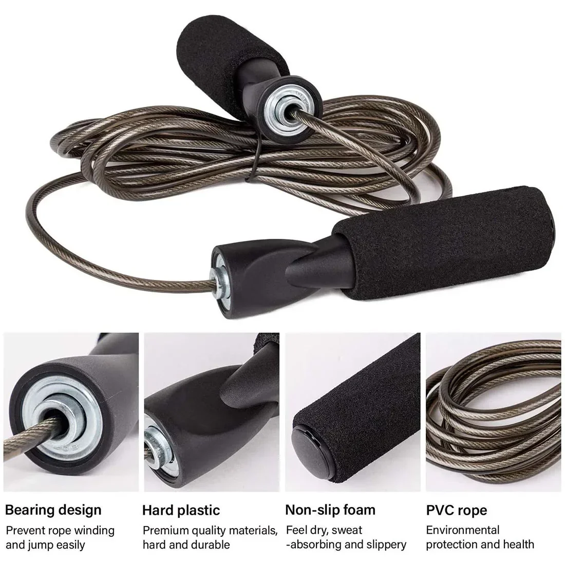 Adjustable Jump Rope For Speed Skipping Exercise Fitness