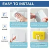 1pc White stainless steel Sponge & Cloth Holder for Kitchen Sink - No-Drill Adhesive Mount, Space-Saving Organizer with Hooks 6