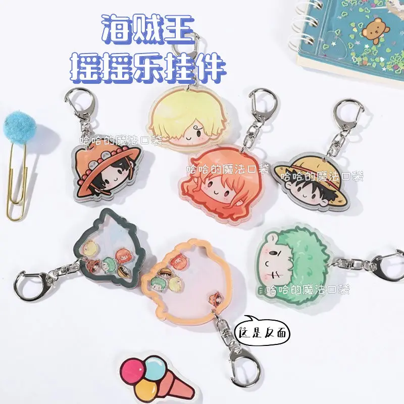 One Piece Cartoon Shaker Keychain Creative Kawaii High-Value