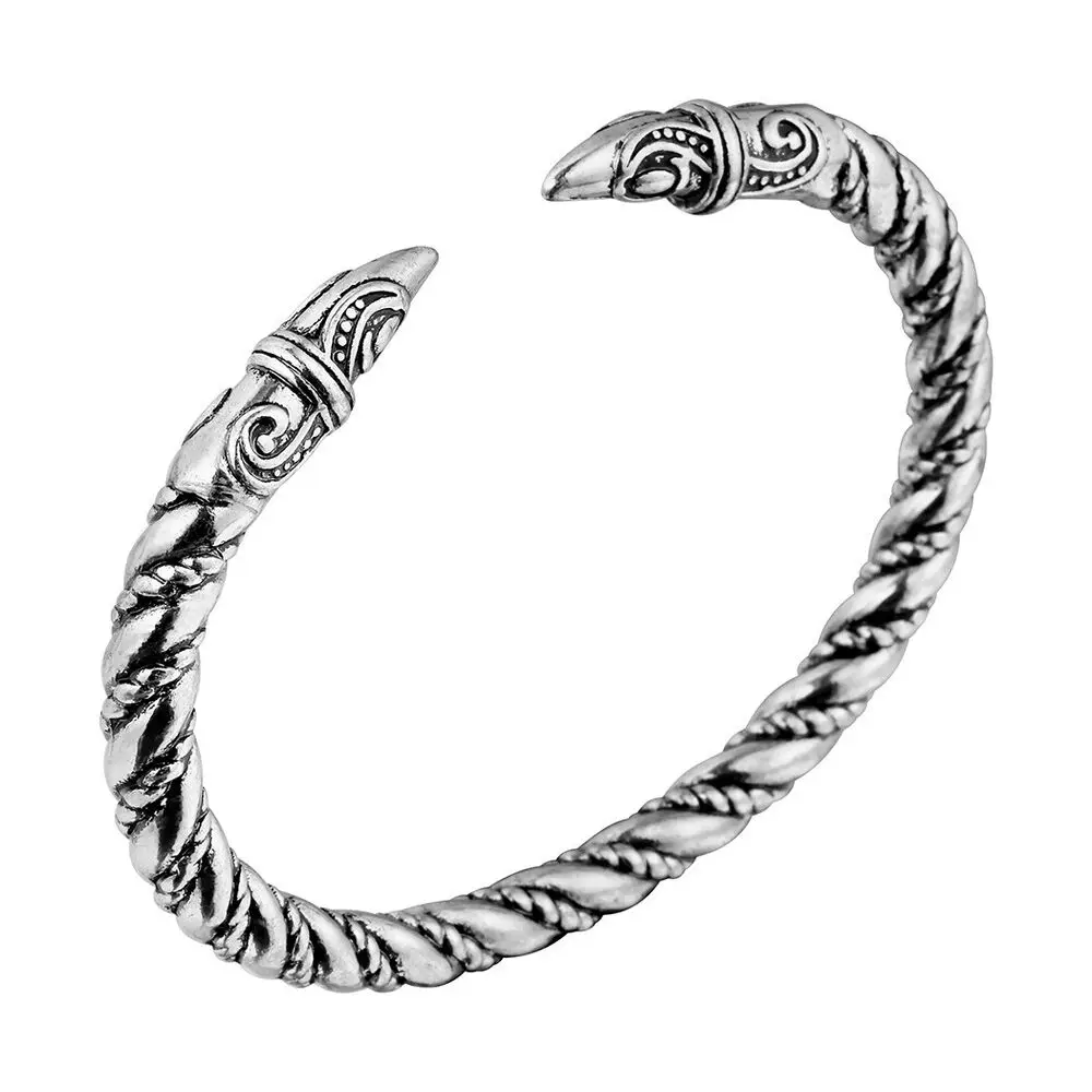 Saiye 316L Bracciale Vichingo Mens Odino Raven Heads Ragnar Arm Ring Norse Torc Jewelry Bracciali Pagani Bracciale In Acciaio Inossidabile