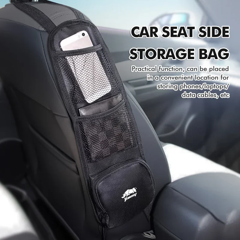Universal Car Seat Storage Bag with Mesh Pockets