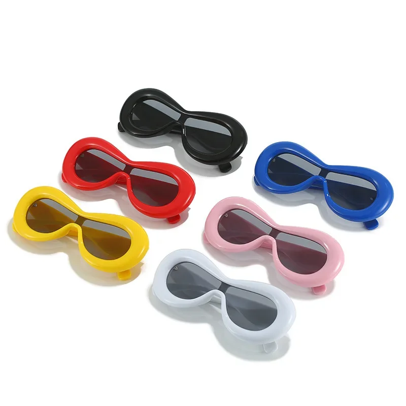 Cat Eye Sunglasses Women Fashion Sunglasses Thick Inflated Frame Shades Trendy Popular Design Motorcycle Car Sun Glasses