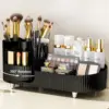 360 Rotating Makeup Organizer for Vanity with Brush Holder,  Large Spinning Cosmetic Storage Box For Countertop Bathroom Dresser 1