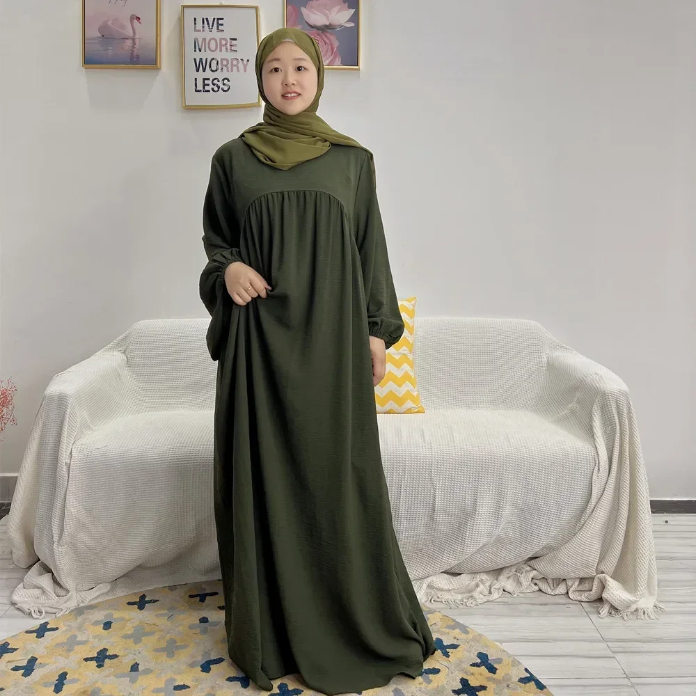 Muslim Dresses for Women Abaya Closed Balloon Sleeve Solid Long Prayer Hijab Dress Islam Clothes Dubai Turkey Ramadan Eid Kaftan