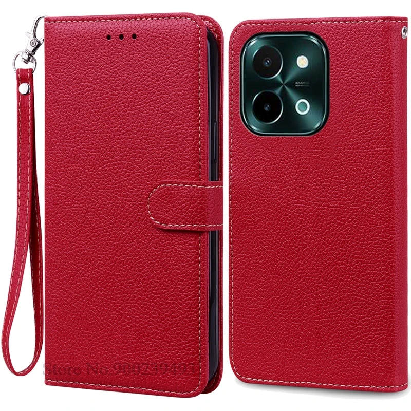 Vivo Y28 4G Leather Wallet Flip Case - Soft Silicone Protective Back Cover