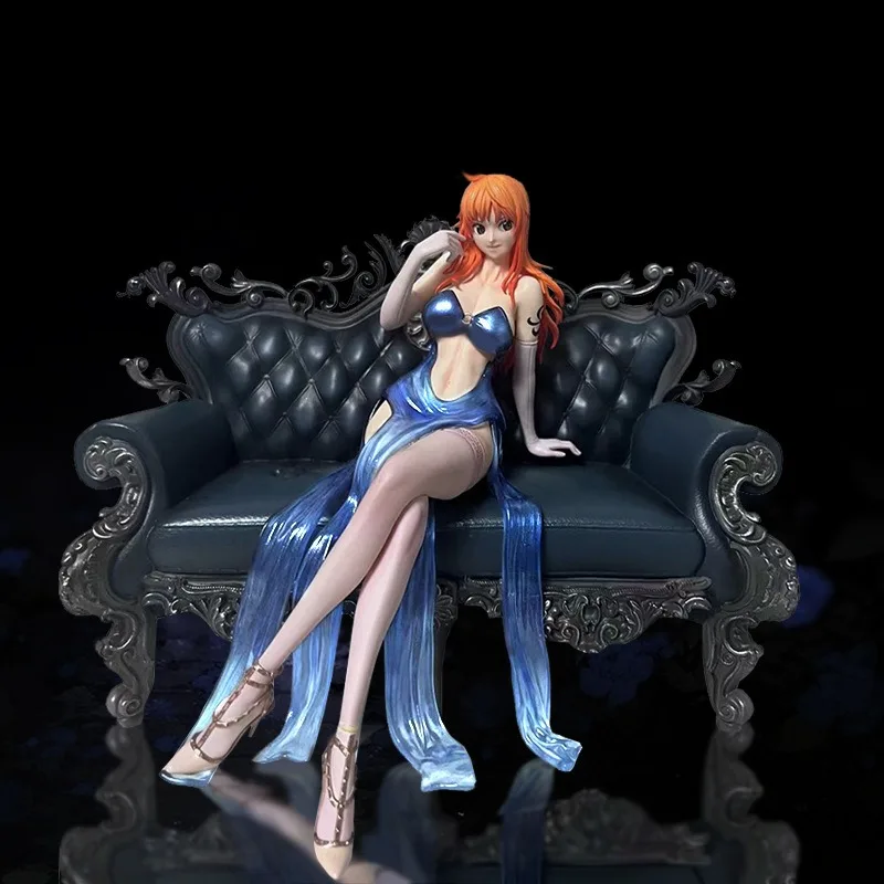 

18CM One Piece series high-quality figure Nami suit thug series fourth sofa Nami GK figure statue For children's Gifts