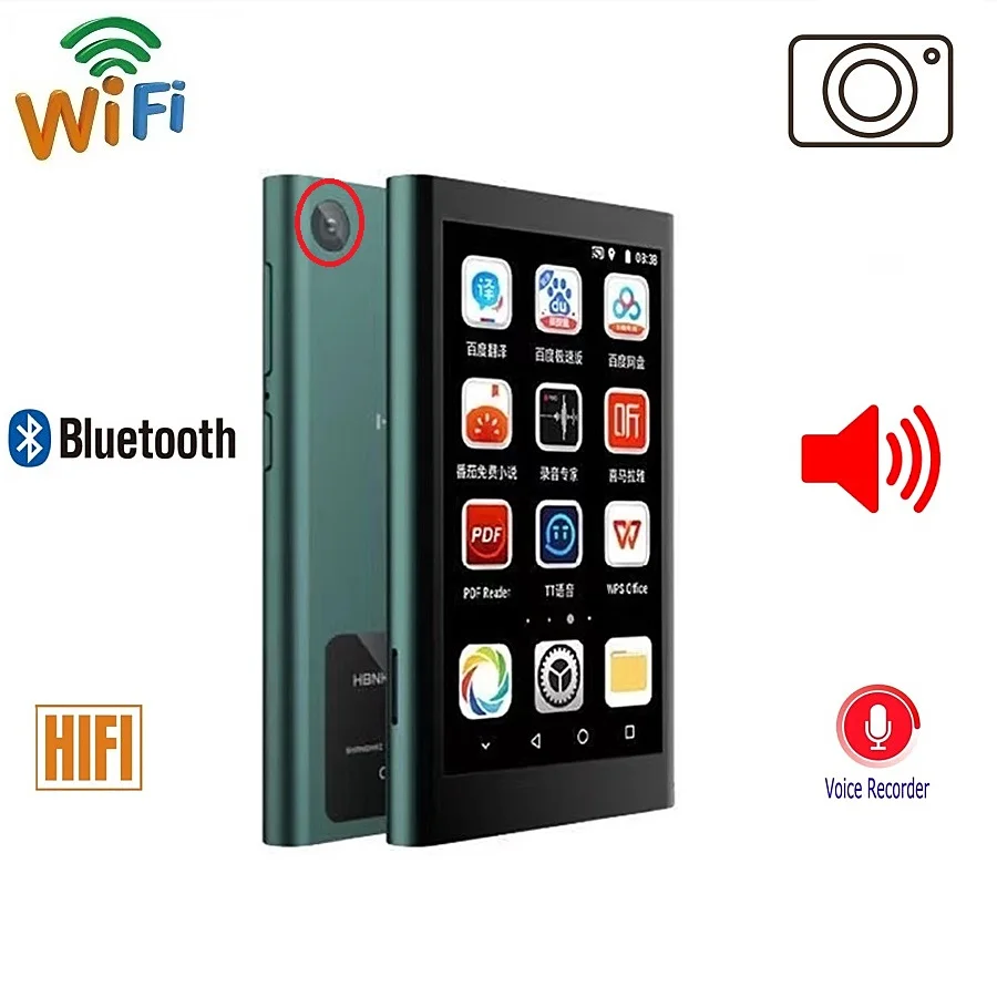 WiFi Bluetooth MP4 MP3 Player 4.97  Full Touch Screen FM E-book Recorder  Video