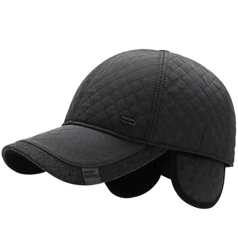 Winter Baseball Cap Adjustable Dad Hat Earflap Lined Warm Outdoor Adventure Hat Running Hat Golf Cap Hat