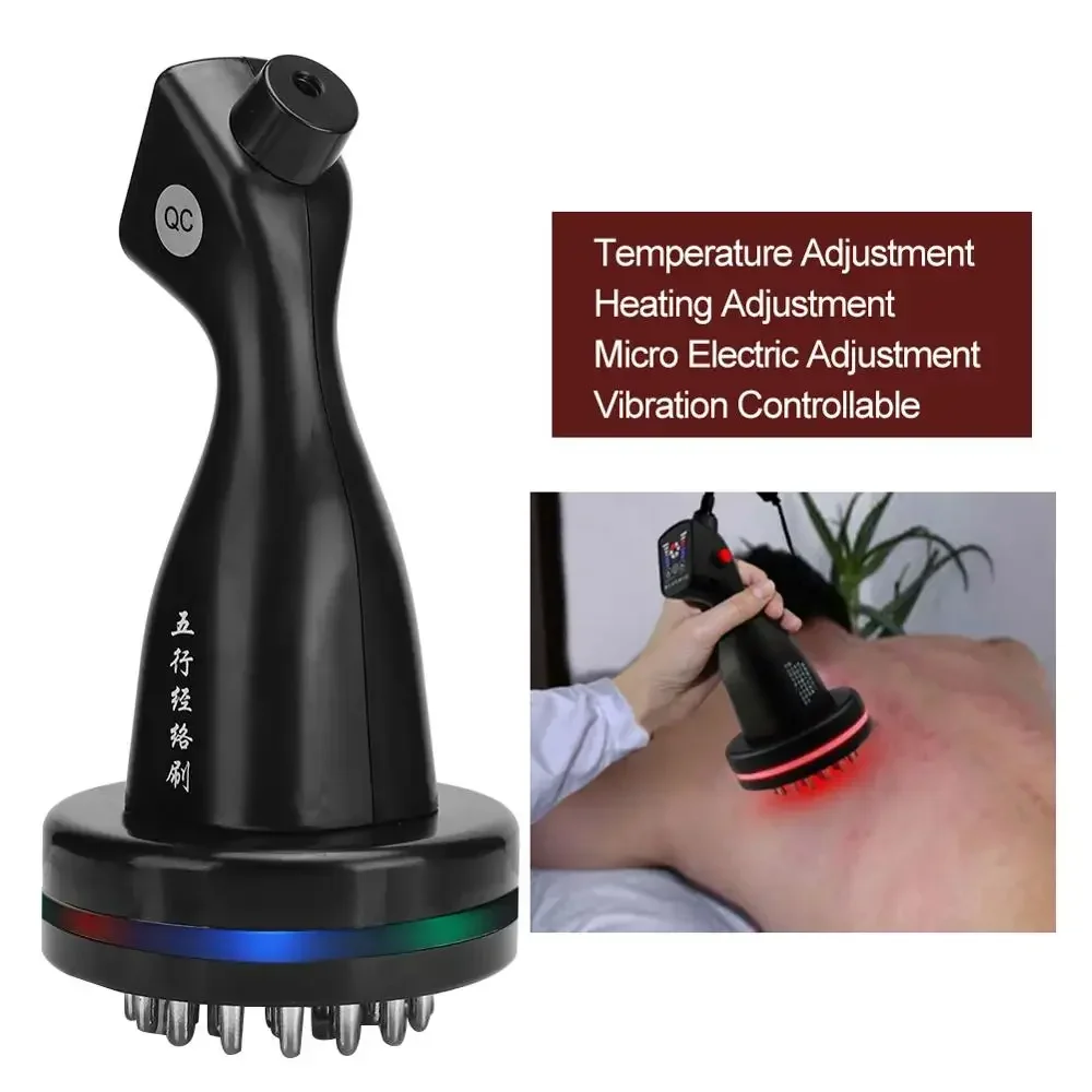 Electric Meridian Massager Portable Vibration Heating Handheld Body Massager Brush Cellulite Fat Burn Shoulder Back Pains Relief wireless electric foot ankle massager multi level settings vibration heating massage pain relief and comfort massage therapy