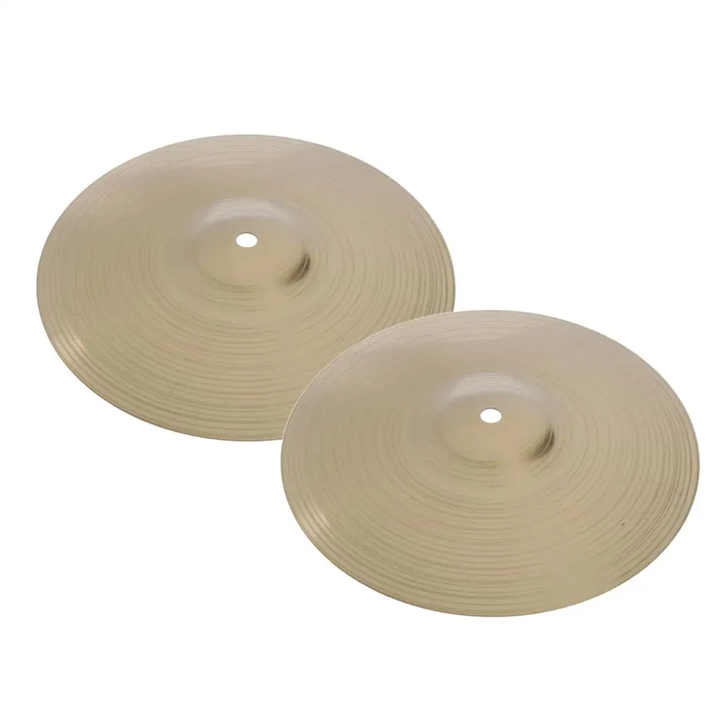 2pcs Golden Exquisite Crash Drum Cymbals Drum Kit Parts 10inch