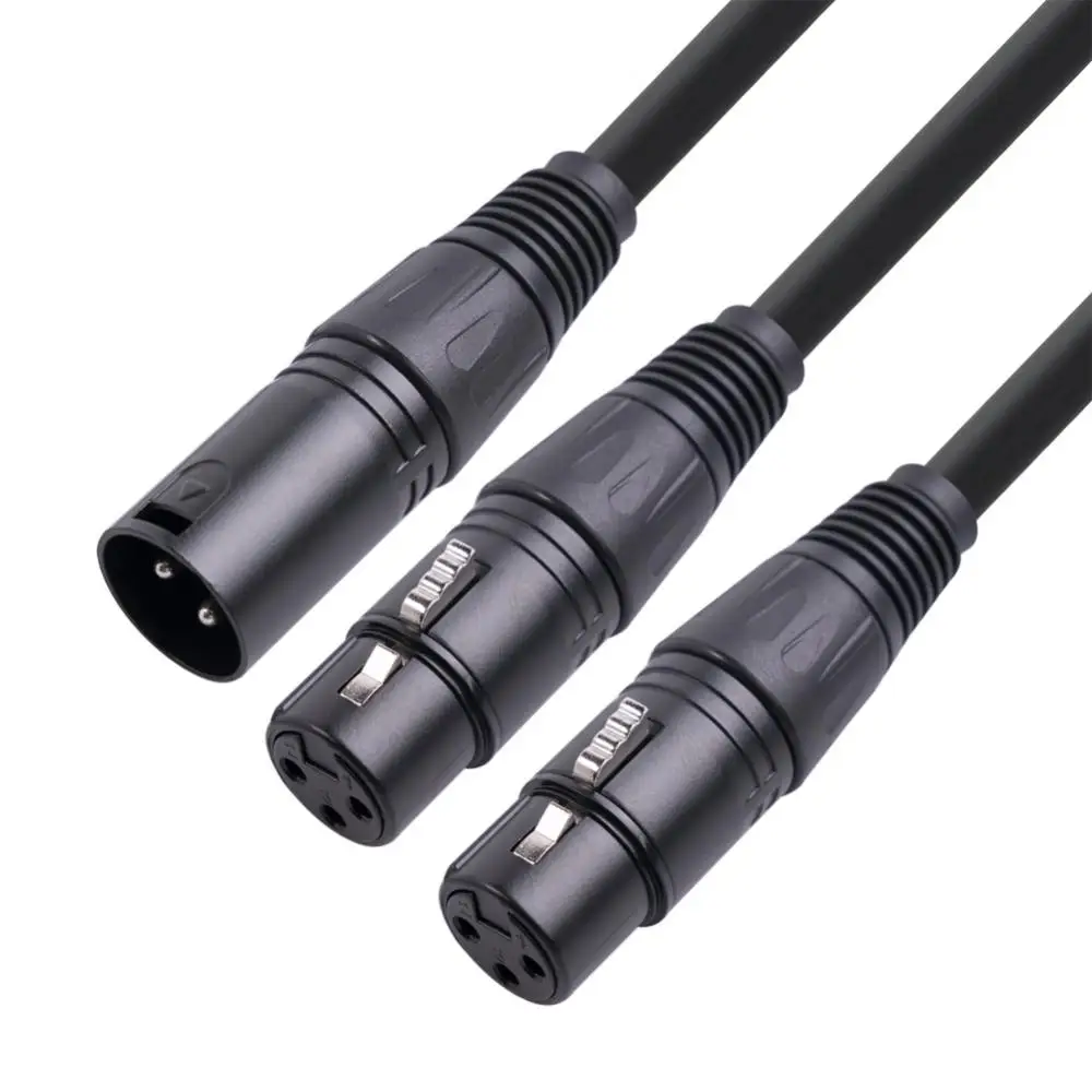 

Noise Reduction Hifi Audio Card Adapter Cable Good Contact Performance Xlr Male To Dual Xlr Female Audio Cable Speaker Cable