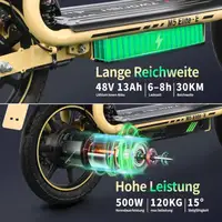 Trottinette électrique adulte TWOFISH M5 Elite-E, moteur 500W, pneus de 14 pouces, batterie 48V13AH, trottinette électrique pour trajets urbains, sièges amovibles 5