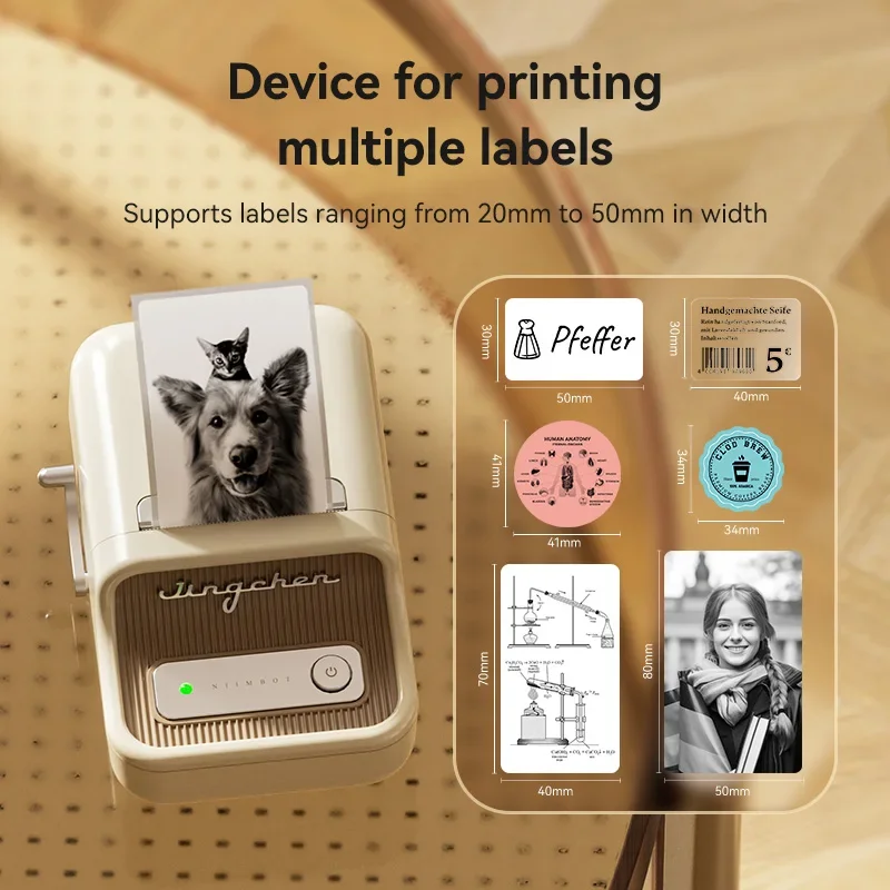 300dpi Niimbot B21 Pro Label Printer Wireless Printer 20-50mm Print Width for Photos Receipts Notes Coffee Grocery Business Use
