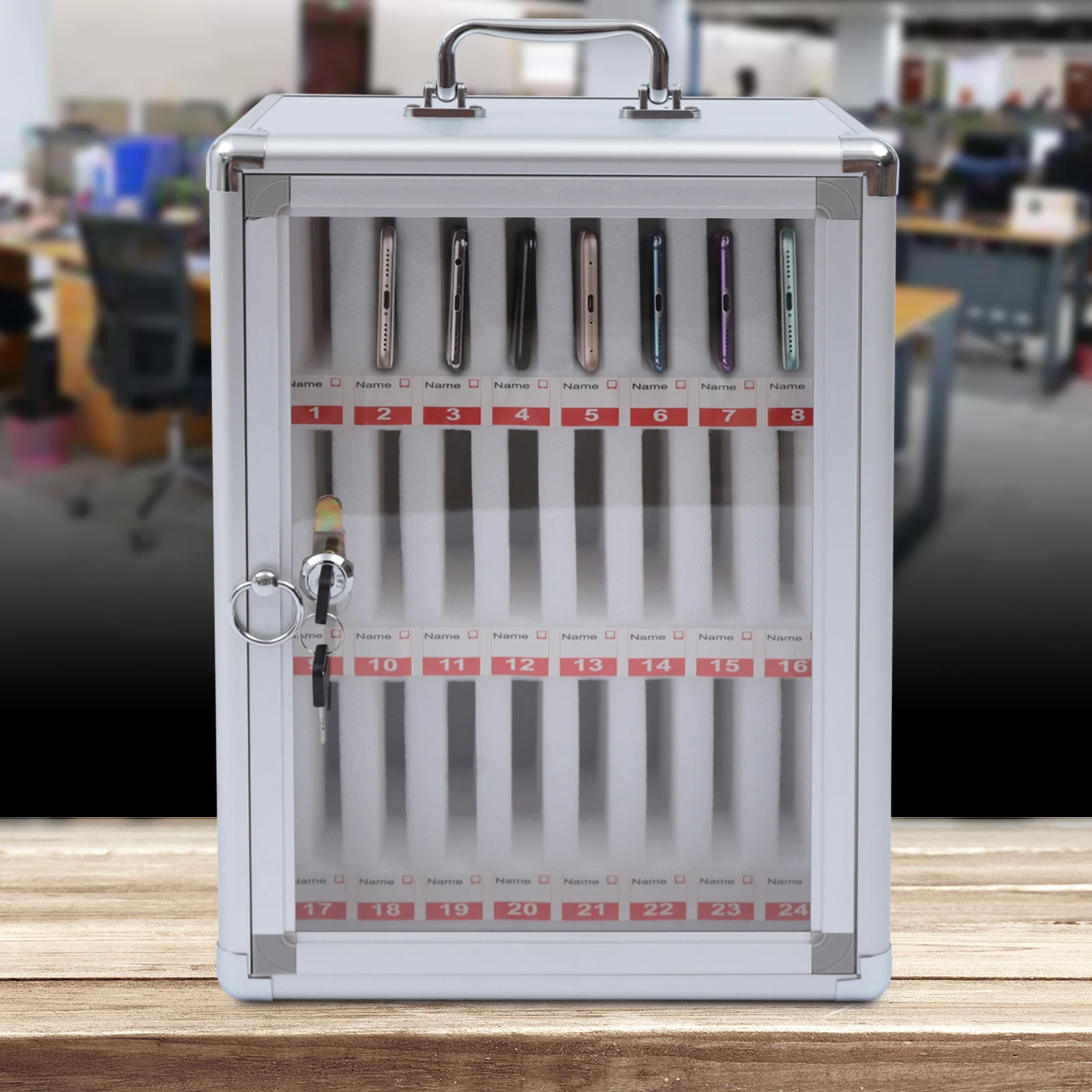 Durable Cell Phone Storage Cabinet with 24 Compartments