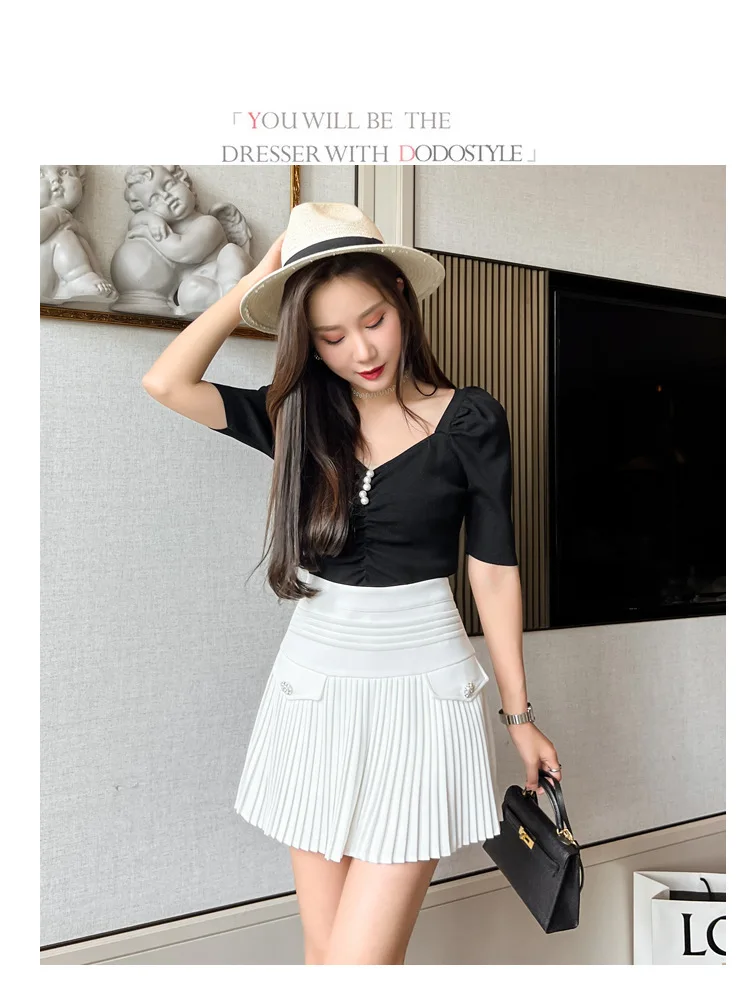 sequin skirt Spring New Design Sense Pleated Skirt with Belt Women Autumn Winter Preppy Style High Waist A-line Mini Skirts Korean Fashion pencil skirt