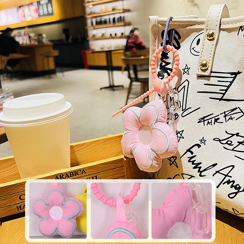 

Fashion Stuffed Keychain Pendant Bag Charm Flower Accessories Handbag Ornaments Cute Lanyard Car Key Chain