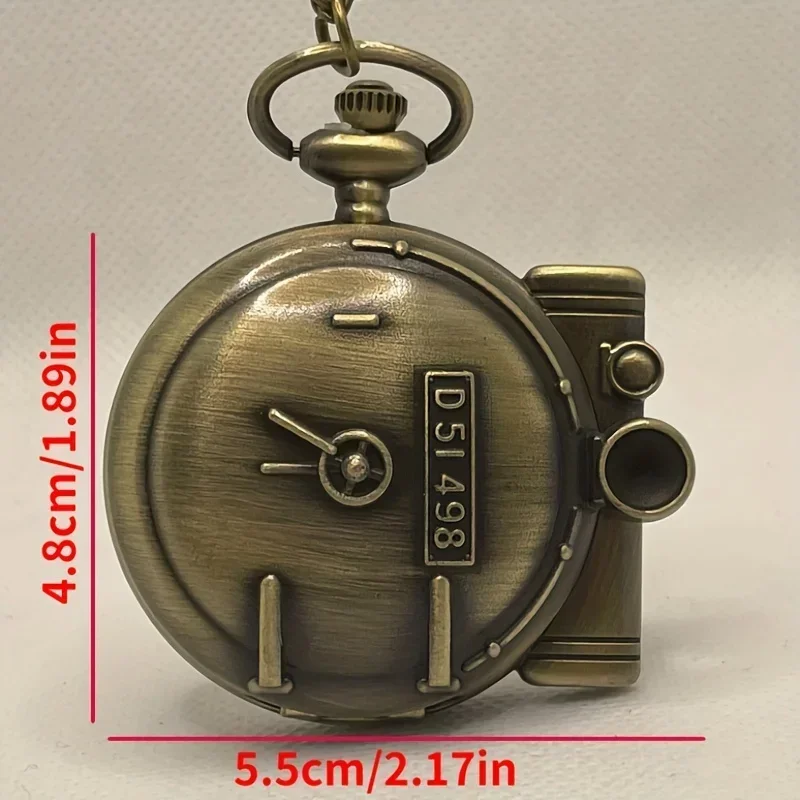 Steam Train Quartz Pocket Watch For Women Men Vintage Analog Clock Necklace Chain Souvenir Gift For Father's Day