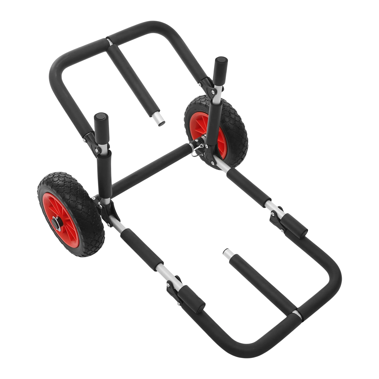 Grün/Roter Kajak-Transportwagen, Aluminium-Wagen, SUP-Rahmen, Strandtransporter, Doppelsitz, Surfbrett-Anhänger – Detail 11