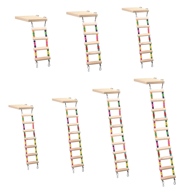 

Wooden Parrot Hamster Climbing Ladder Swing for Play Set Birds Hanging Bridge Exercise Perch Stand Platform New Dropship